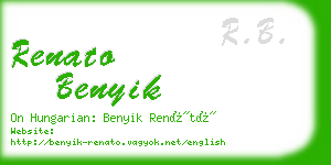 renato benyik business card